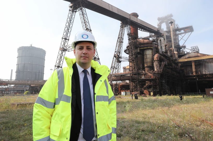  Tees Valley Mayor Ben Houchen outside the Redcar Blast Furnace, the Redcar Blast Furnace, the Redcar Coke Ovens, the Lackenby Steelmaking Plant